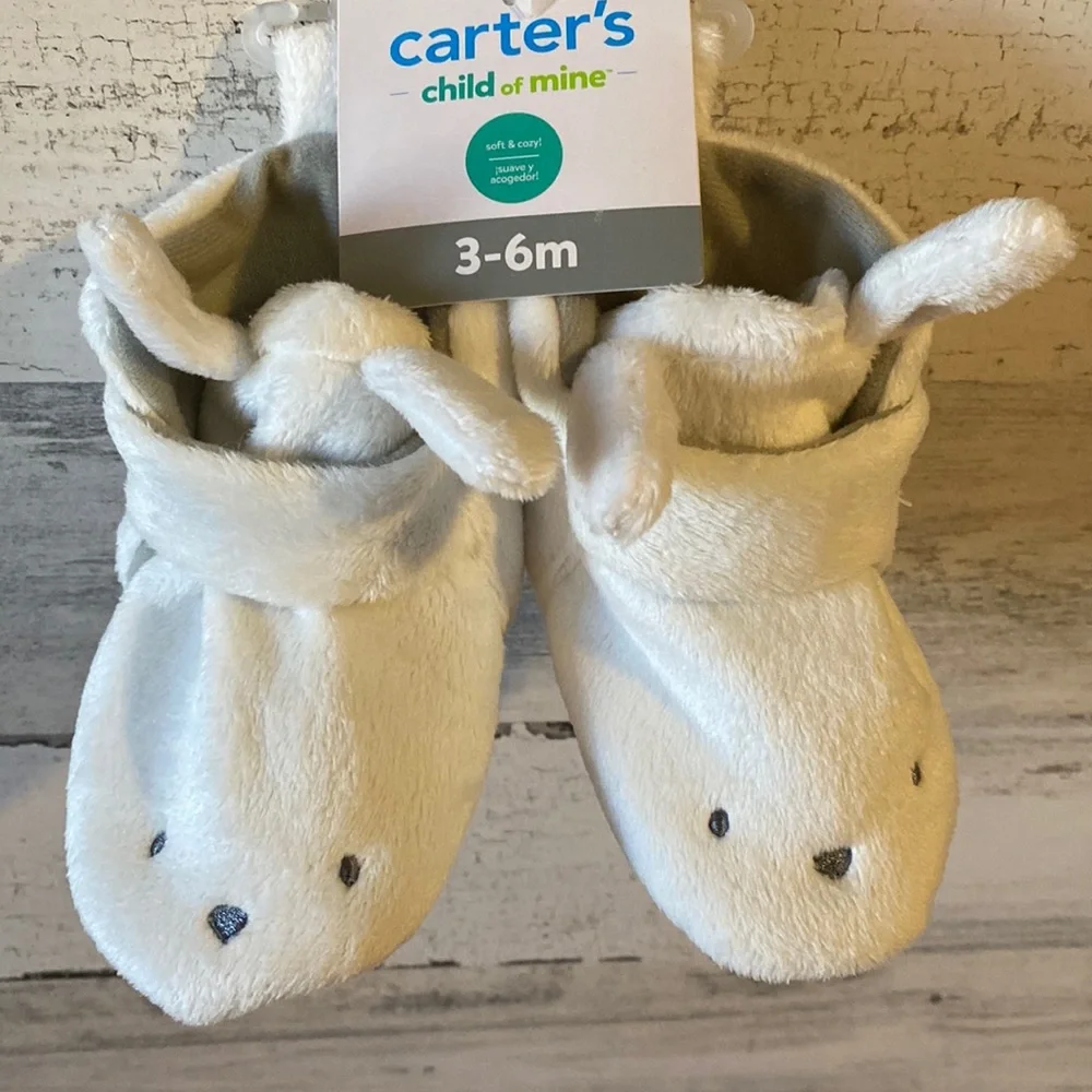 Carter’s Bunny Baby Slippers Size 3-6 Months NEW
